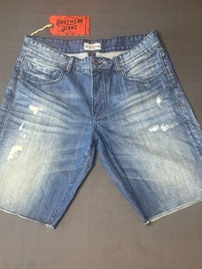 Rivet De Cru Distressed Blue Denim Men’s Shorts
